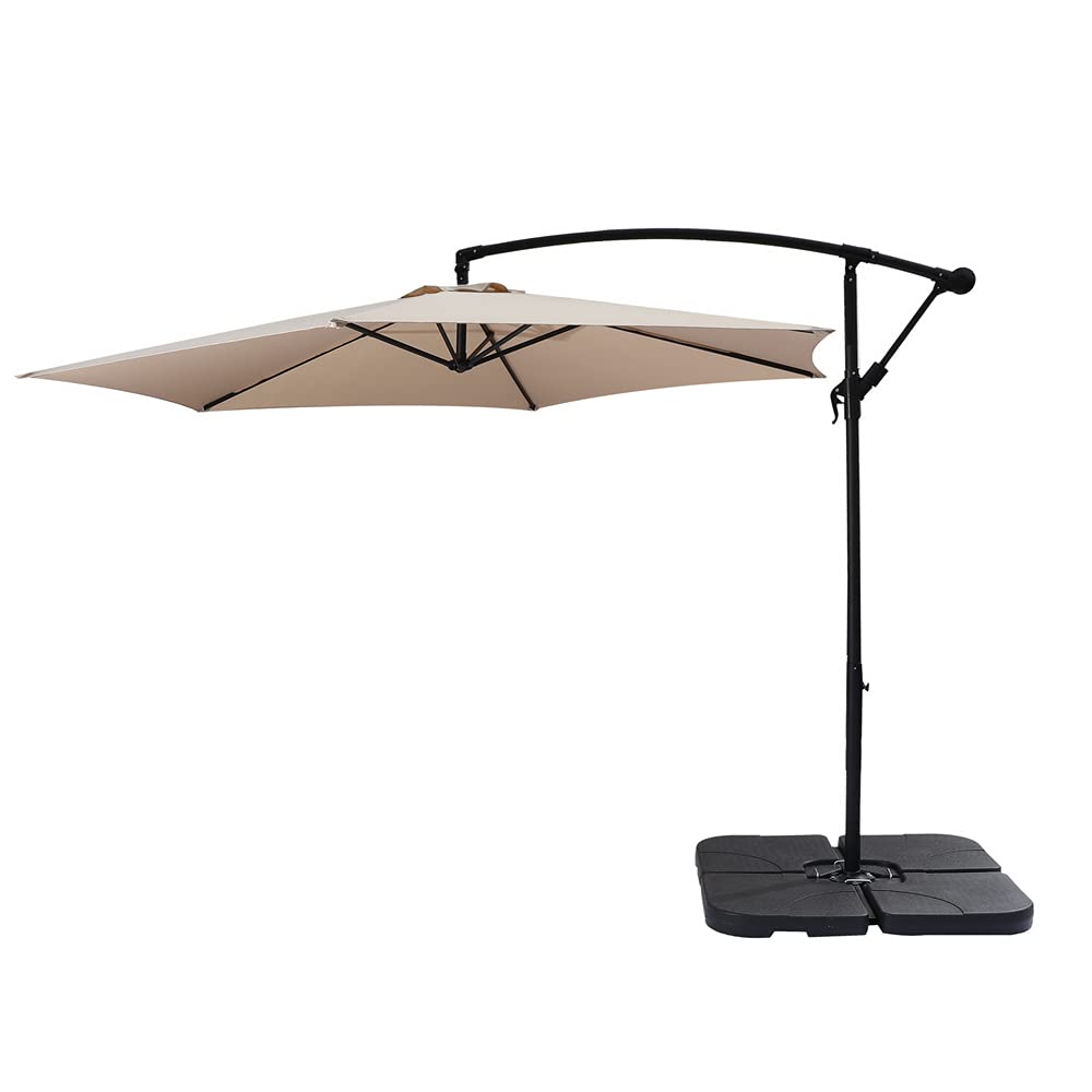 10' Banana Aluminum Patio Umbrella - Large Outdoor Table Umbrella with 8 Sturdy Ribs, Tilt Function & Sun Protection - Perfect for Garden, Deck, Backyard, Pool & Patio Furniture (Ideal for Outdoor Dining, Lounging & Summer Shade)
