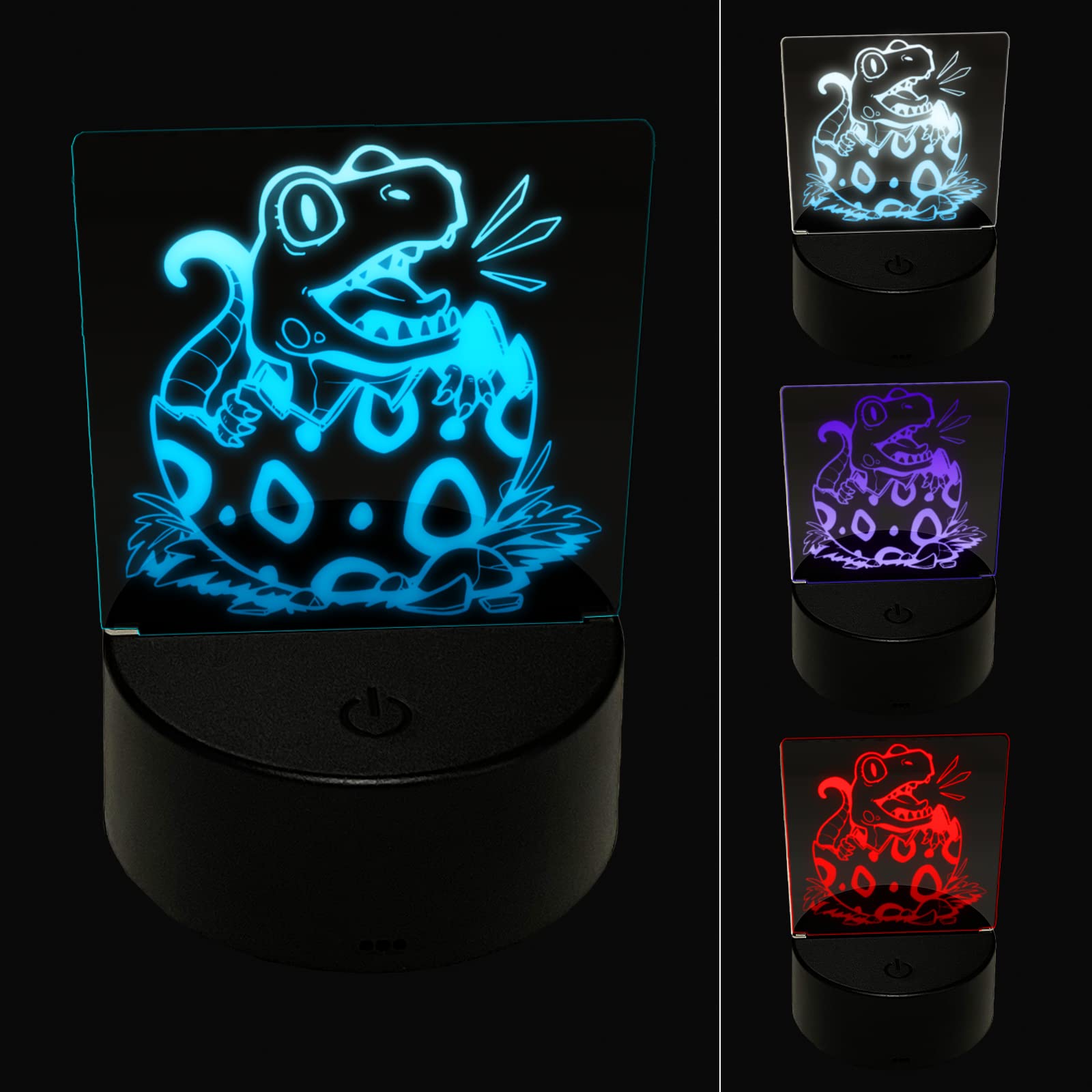 Sniggle Sloth Baby Dinosaur Hatching from Egg - 3D Illusion LED Night Light for Kids Room, Nursery Decor & Bedside Lamp - Perfect for Nighttime Comfort, Baby Showers & Dinosaur-Themed Bedrooms