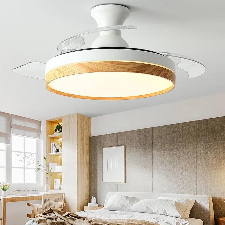 White Table Dining Room Ceiling Fan with Light - Modern Stylish LED Lighting for Home Kitchen & Patio - Perfect for Indoor and Outdoor Dining Areas