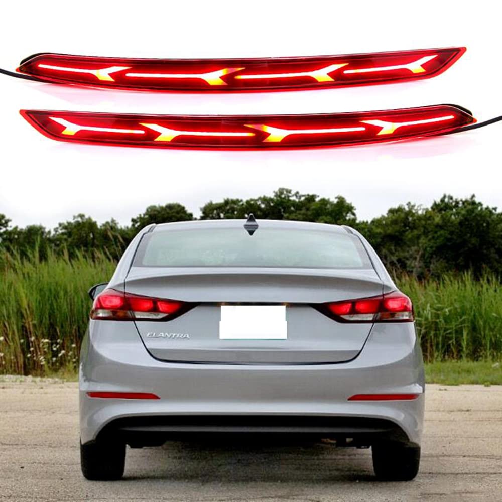LED Tail Lights Brake Lamps for Hyundai Elantra 2017-2018 - Bright Rear Bumper Reflectors with Easy Installation - Perfect for Night Driving & Enhanced Safety