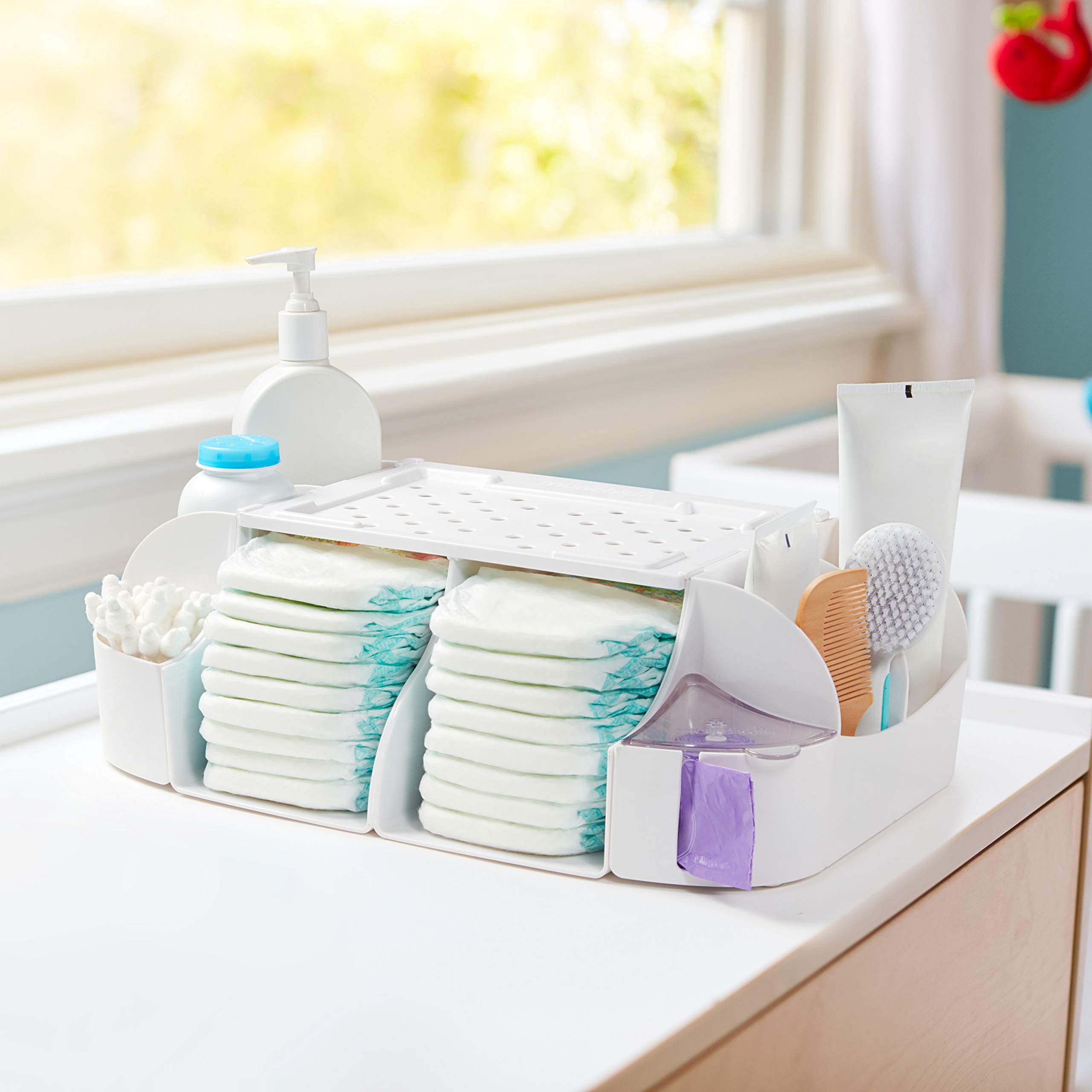 Munchkin® Diaper Change Organizer with 60 Diaper Disposal Bags - Portable Baby Changing Station for Nursery, Travel & On-the-Go Parents - Essential Diaper Caddy for Quick & Mess-Free Diaper Changes