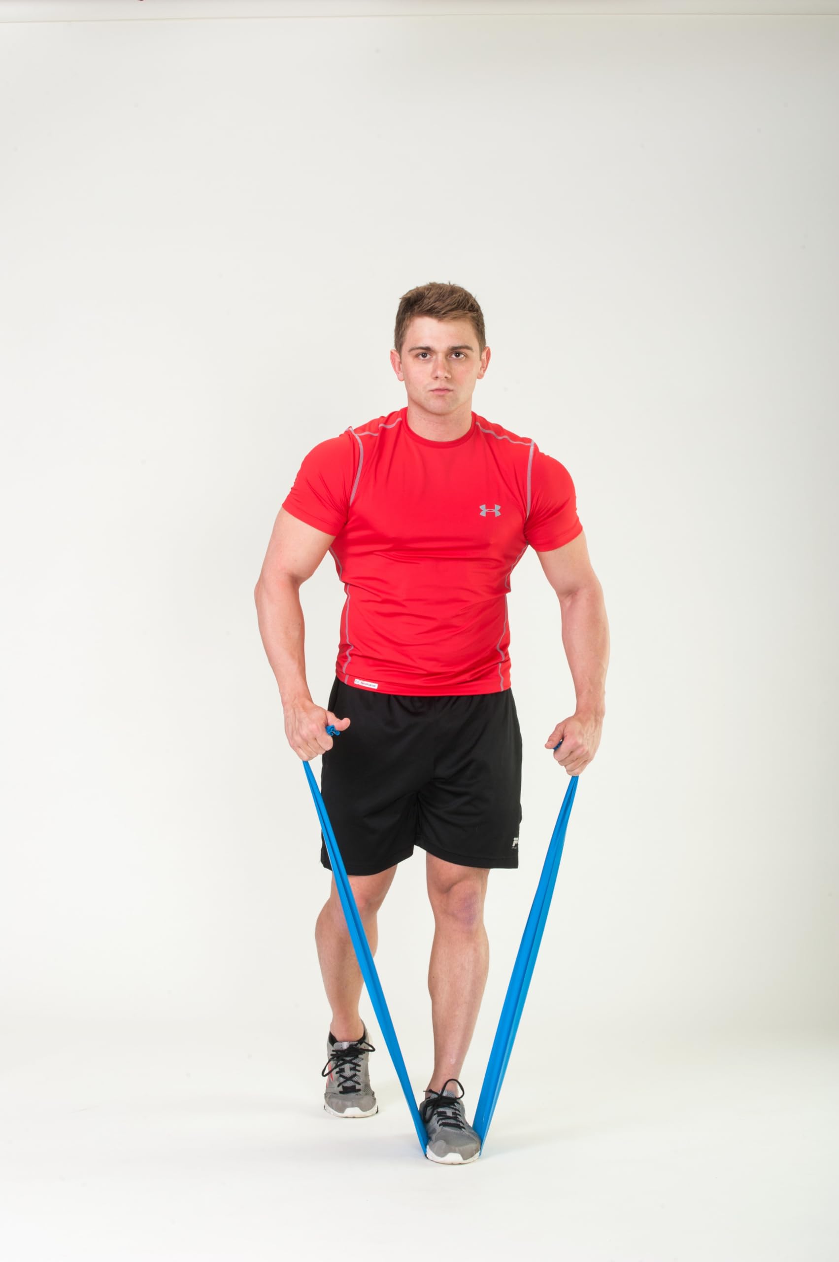 Black Mountain Products Resistance Bands Set - 5 Therapy Exercise Bands with Carrying Case, Door Anchor & Starter Guide (Yellow, Blue, Green) - Perfect for Home Workouts, Physical Therapy & Fitness Training