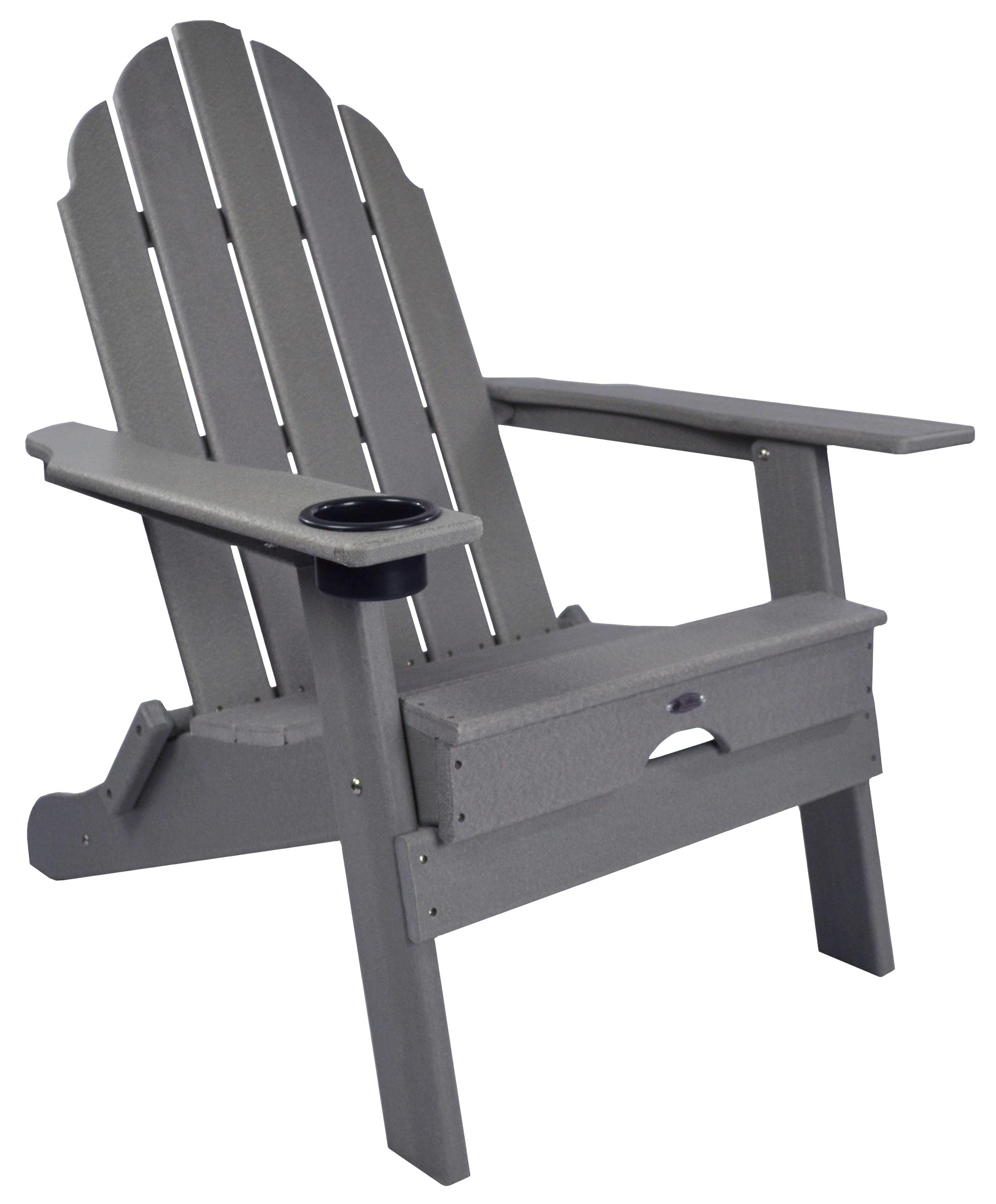 Atlas Patio Furniture - Beach Haven Poly Adirondack Folding Chair (Grey) | Outdoor Lounge Chair for Poolside, Beach, Garden & Patio | Weather-Resistant & Comfortable