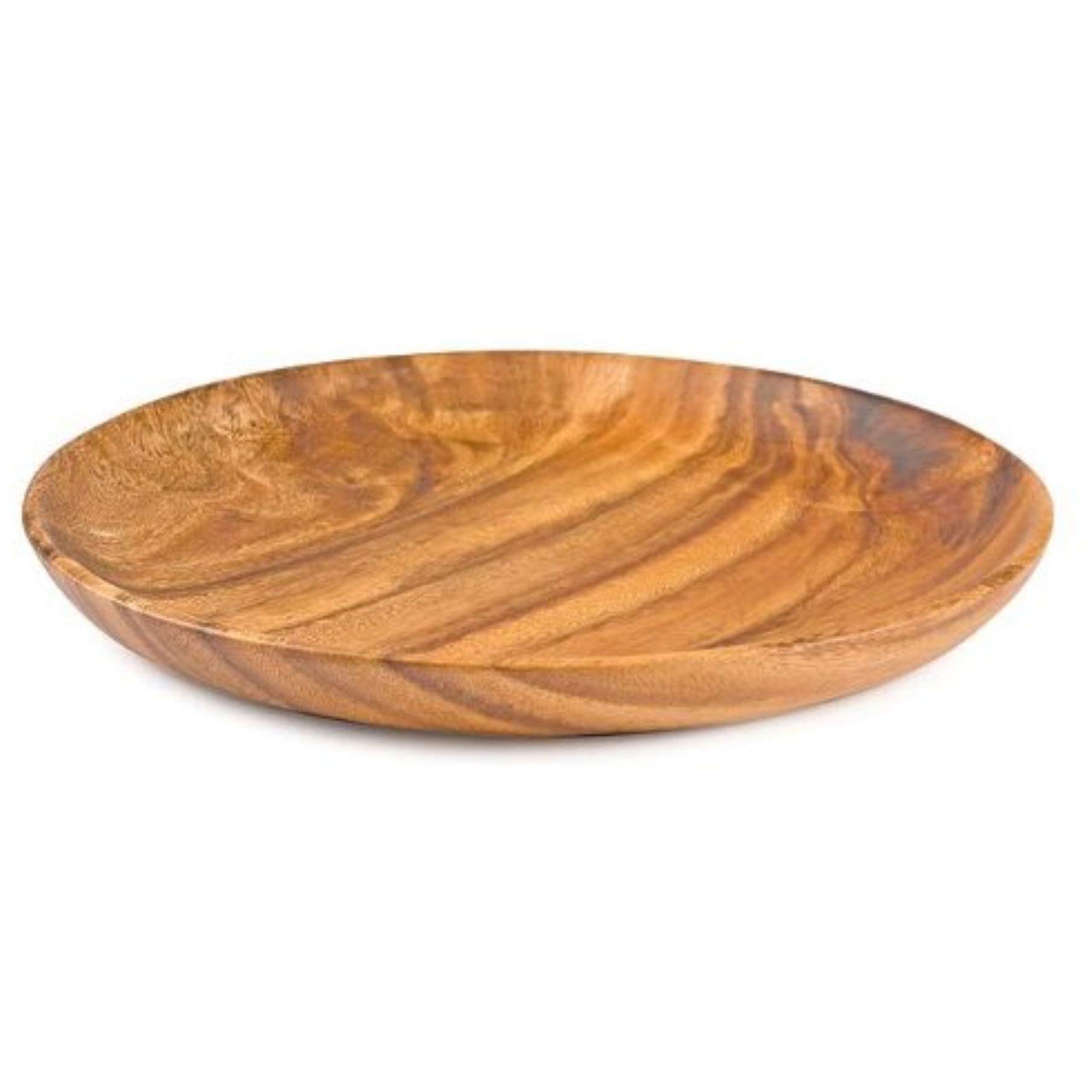 8-Piece Acacia Wood Round Plates Set - 10