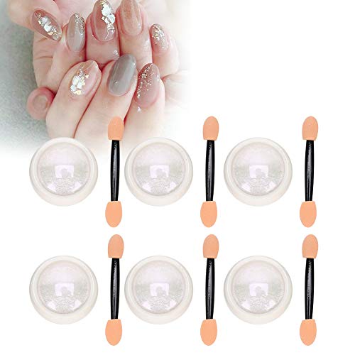 6pcs Mirror Nail Powder Set - Shimmering Nail Art Decorations for Women & Girls - Perfect for Manicures, Nail Designs & DIY Nail Art with Mirror & Glitter Effects - Great for Parties, Weddings & Special Occasions