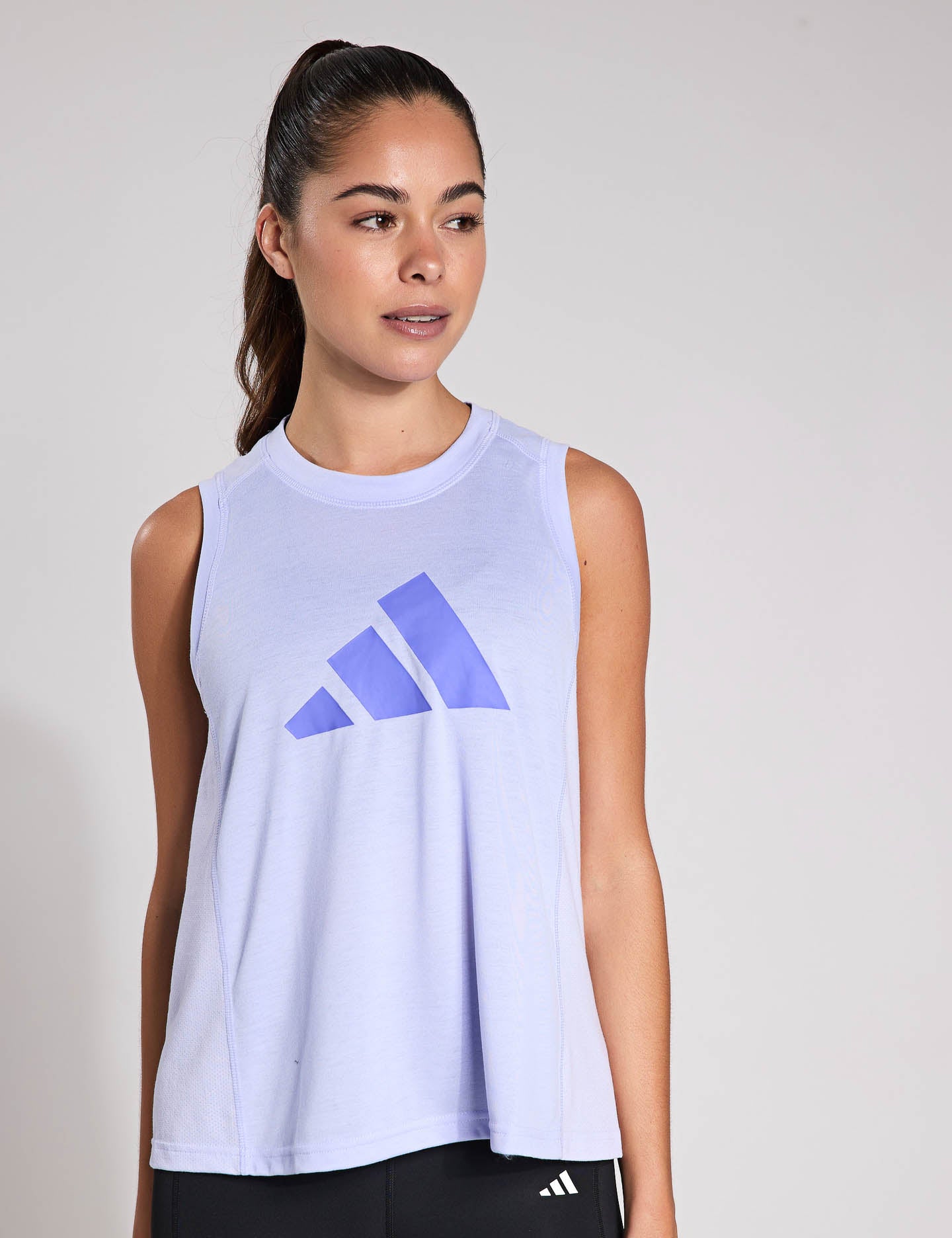 Train Essentials Big Performance Logo Training Tank Top - Violet Tone/Semi Cobalt Blue - Gym Workout & Athletic Wear for Women