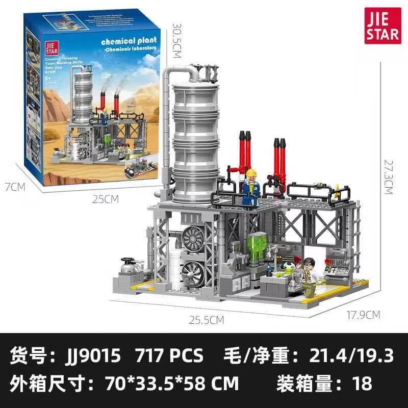 JIE STAR Chemical Plant Architectural Model Kit - High-Quality DIY Industrial Building Scale Model for Collectors & Hobbyists - Perfect for School Projects, Office Displays & Model Train Layouts