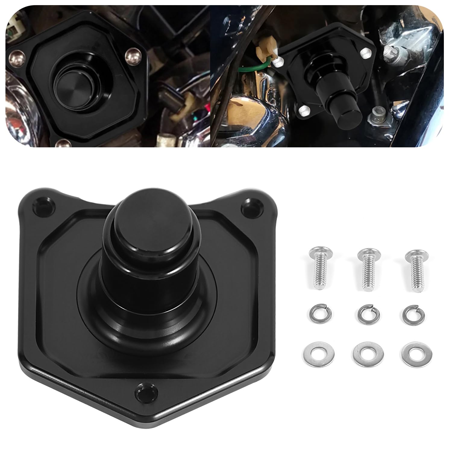 Black Push Button Starter Solenoid 1.2/1.4 kW Compatible with Harley Davidson Softail Dyna Sportster Big Twin 1991-2017 - Perfect for Motorcycle Repair & Electrical System Upgrades