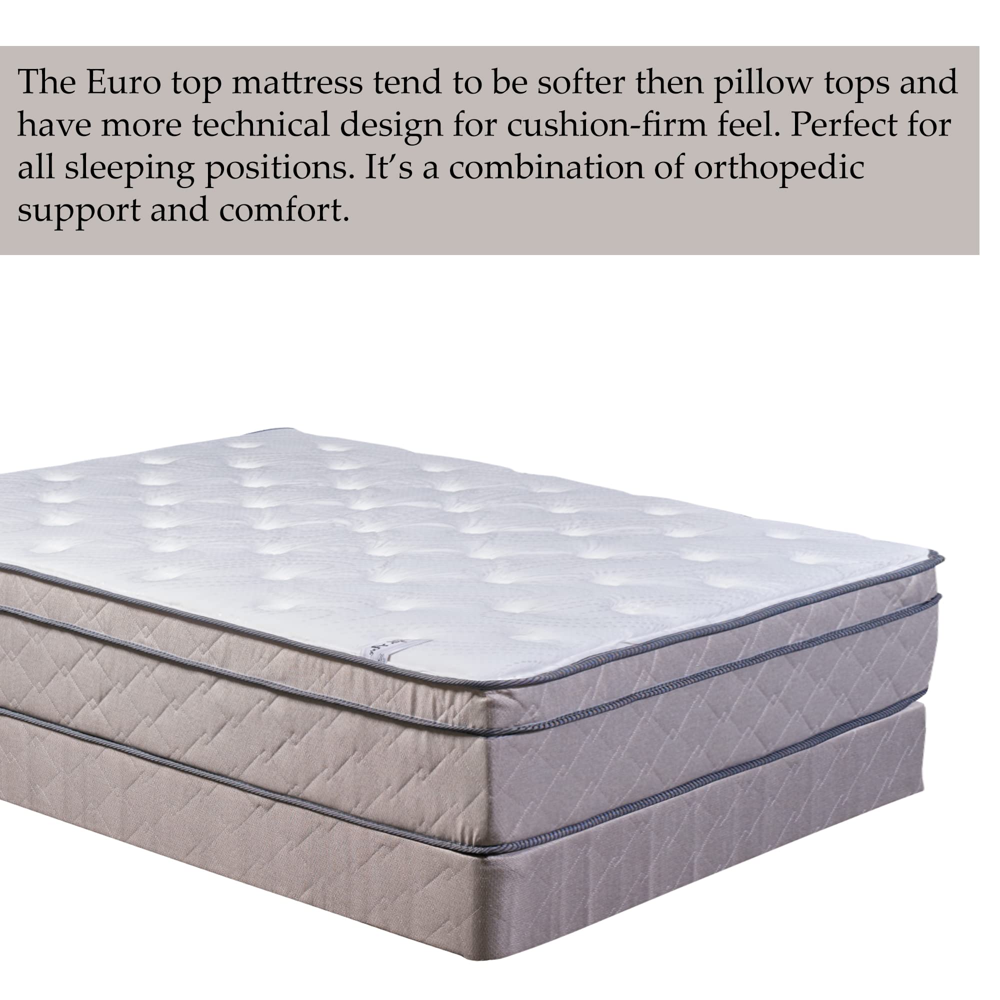 13-Inch Soft Foam Hybrid Eurotop Pillowtop Memory Foam Gel Innerspring Mattress with 4