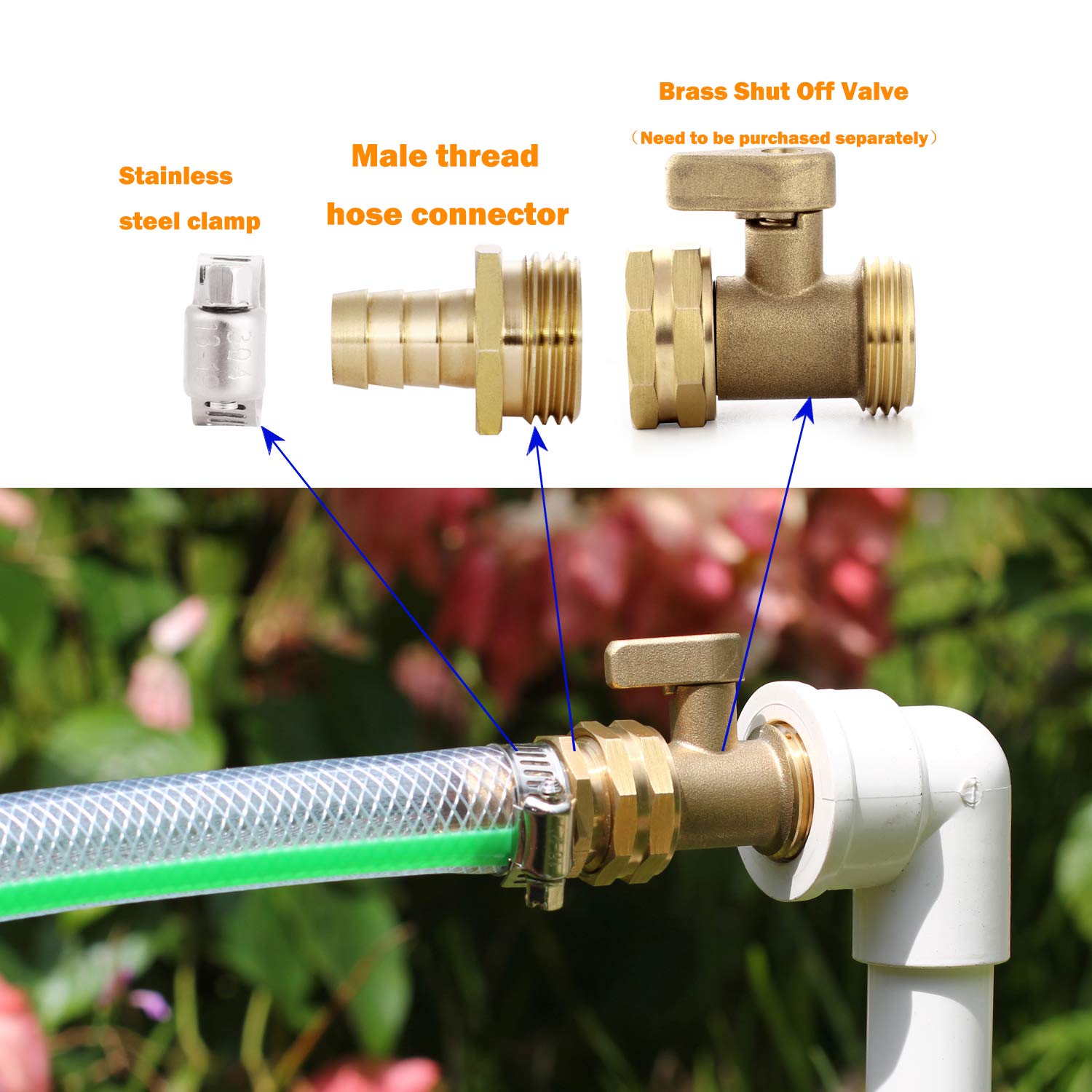 Brass Garden Hose Repair Kit - 5/8