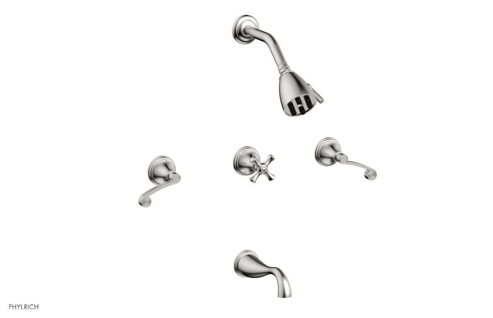 3RING D2206 Three Handle Tub and Shower Faucet Set - Chrome Finish, Hot & Cold Water Control, Easy Installation for Bathroom Renovation (Perfect for Modern Homes, Apartments, and Hotel Bathrooms)
