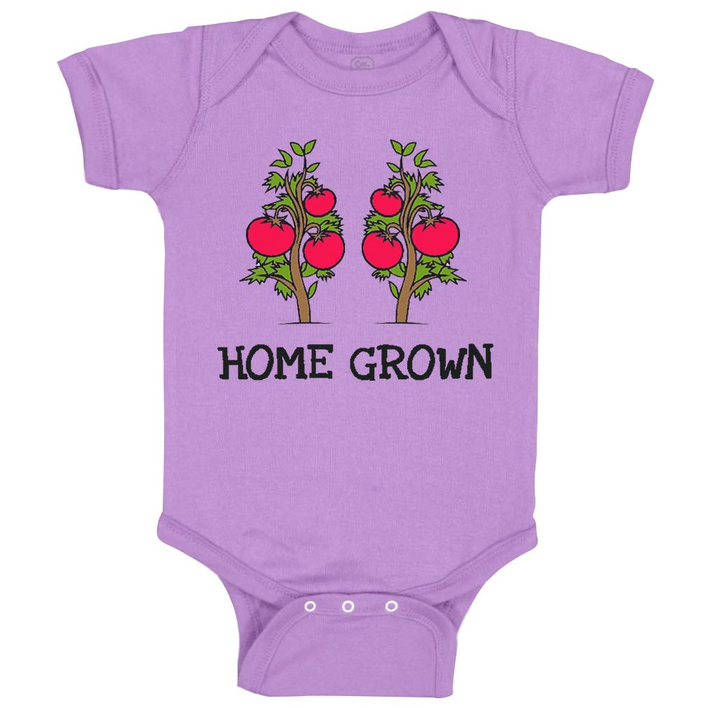 Custom Baby Bodysuit with Red Tomatoes & Black Text - Funny Home Grown Outfit for Boys & Girls | Perfect for Family Photos, Playdates & Everyday Wear