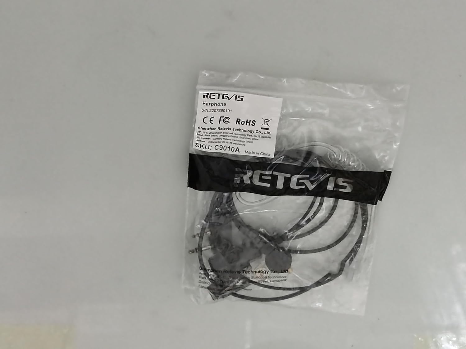 Retevis 2 Pin Walkie Talkie Earpiece with Mic - Acoustic Tube Security Headset for Two Way Radios (RT24 RT22 RT27 RT1 RT5R RT7 Baofeng UV-5R BF-888S Kenwood HYT) - Ideal for Security, Construction & Event Staff (2 Pack)