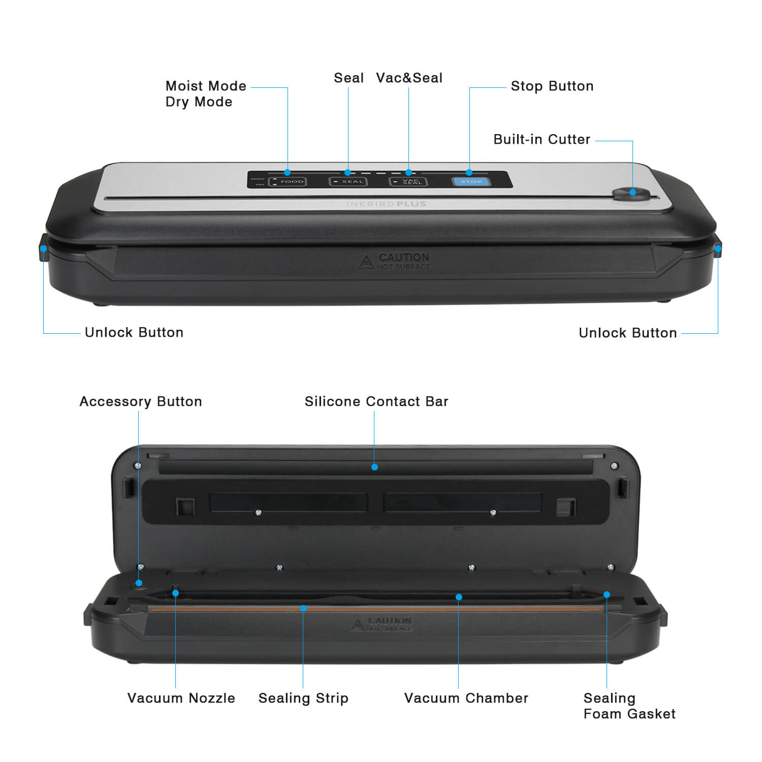 INK VS01 Vacuum Sealer Machine for Food Preservation - Compact & Efficient Vacuum Sealing System for Freshness, Sous Vide, Meal Prep & Storage