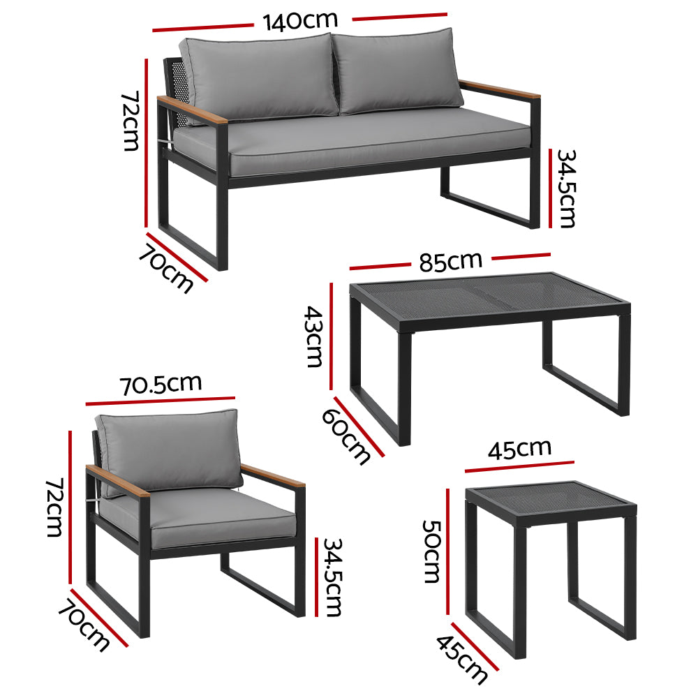 3-Seater Corner Steel Modular Lounge Sofa Set - Modern Living Room Furniture for Small Spaces, Apartments & Offices