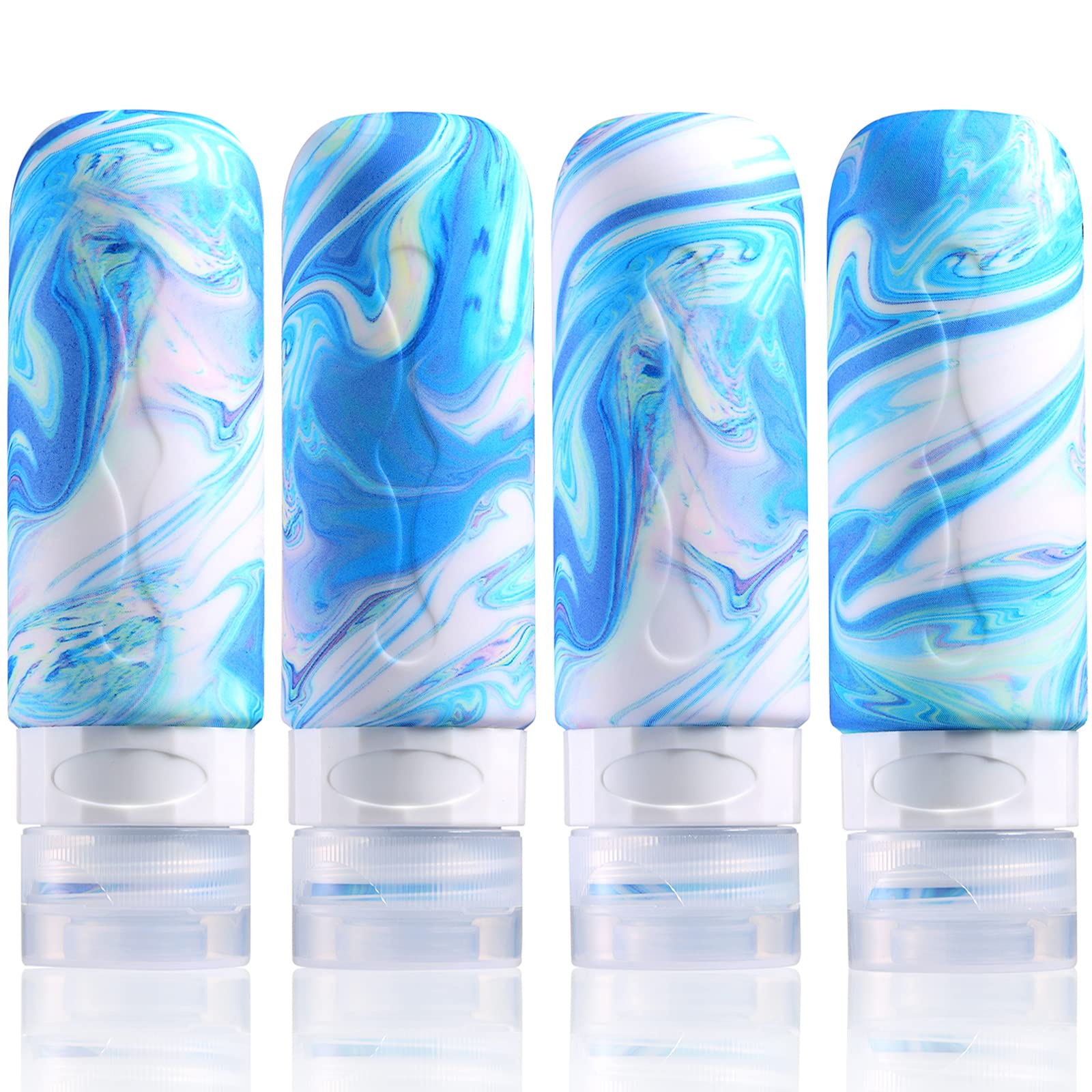 TSA Approved 3oz Travel Bottles for Toiletries - Leak Proof, BPA Free Refillable Containers for Shampoo, Lotion & Soap (4 Pack) | Perfect for Air Travel, Gym, Camping & Vacation Essentials