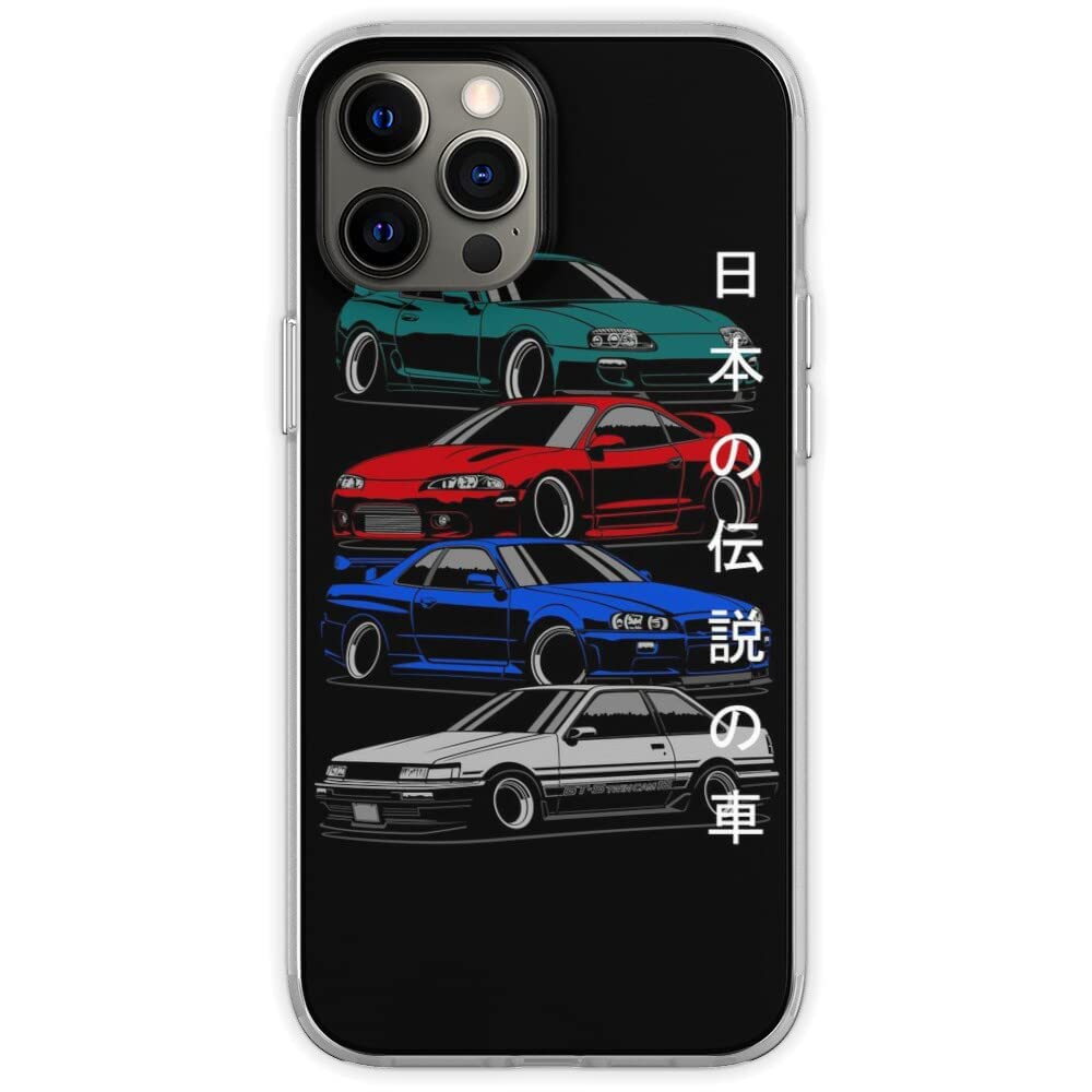 Zanedina iPhone SE 2020/7/8 Case - JDM Racing Car Design Soft TPU Shockproof Transparent Phone Cover | Perfect for Car Enthusiasts & Daily Protection