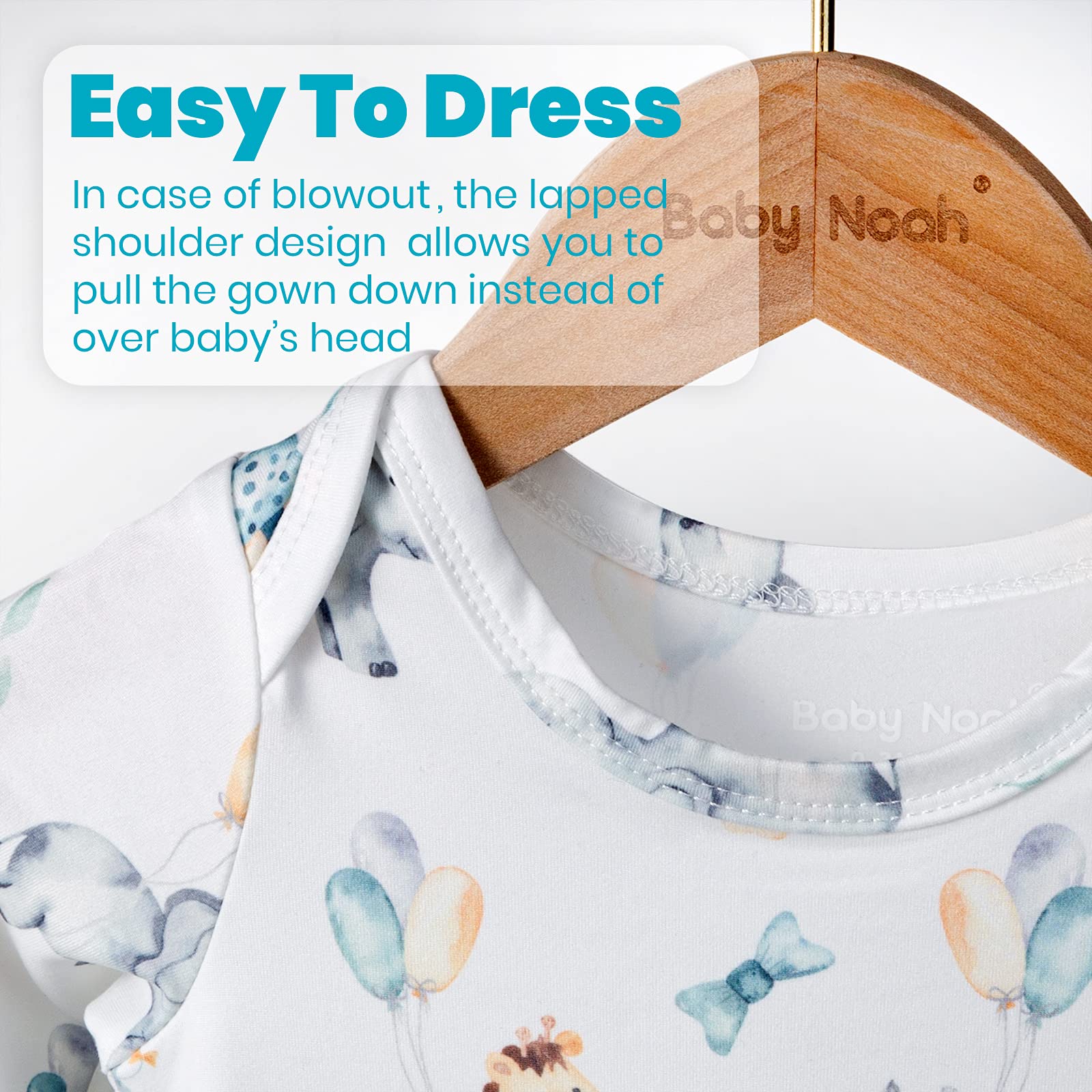 Soft Baby Knotted Gown for Newborn Girls - Hospital Outfit with Mitten Cuffs for Comfortable Sleep
