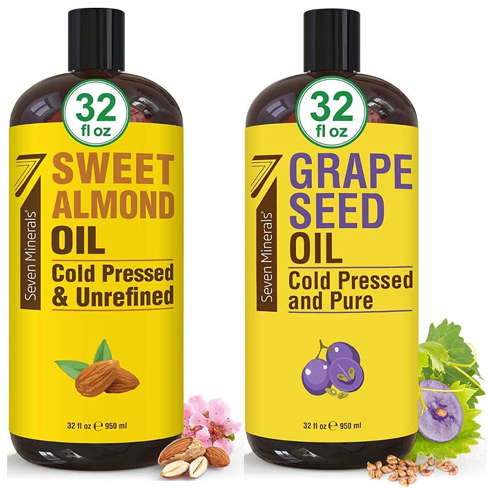 Pure Sweet Almond & Grapeseed Oil for Skin & Hair Care