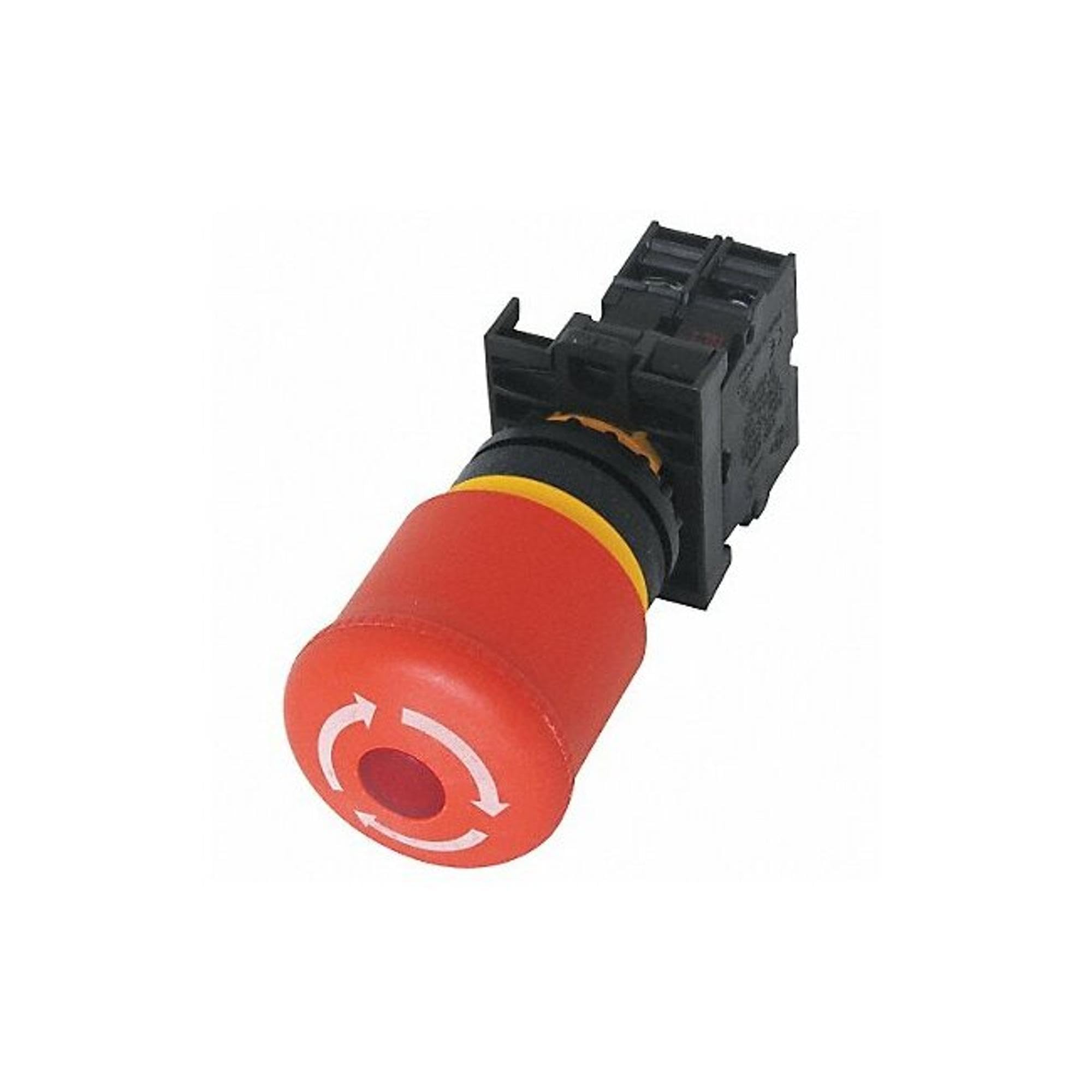 Eaton M22-PVLT-K01-R Illuminated Emergency Stop Push Button Switch - Red Mushroom Head for Industrial Machinery Safety & Emergency Shutdown