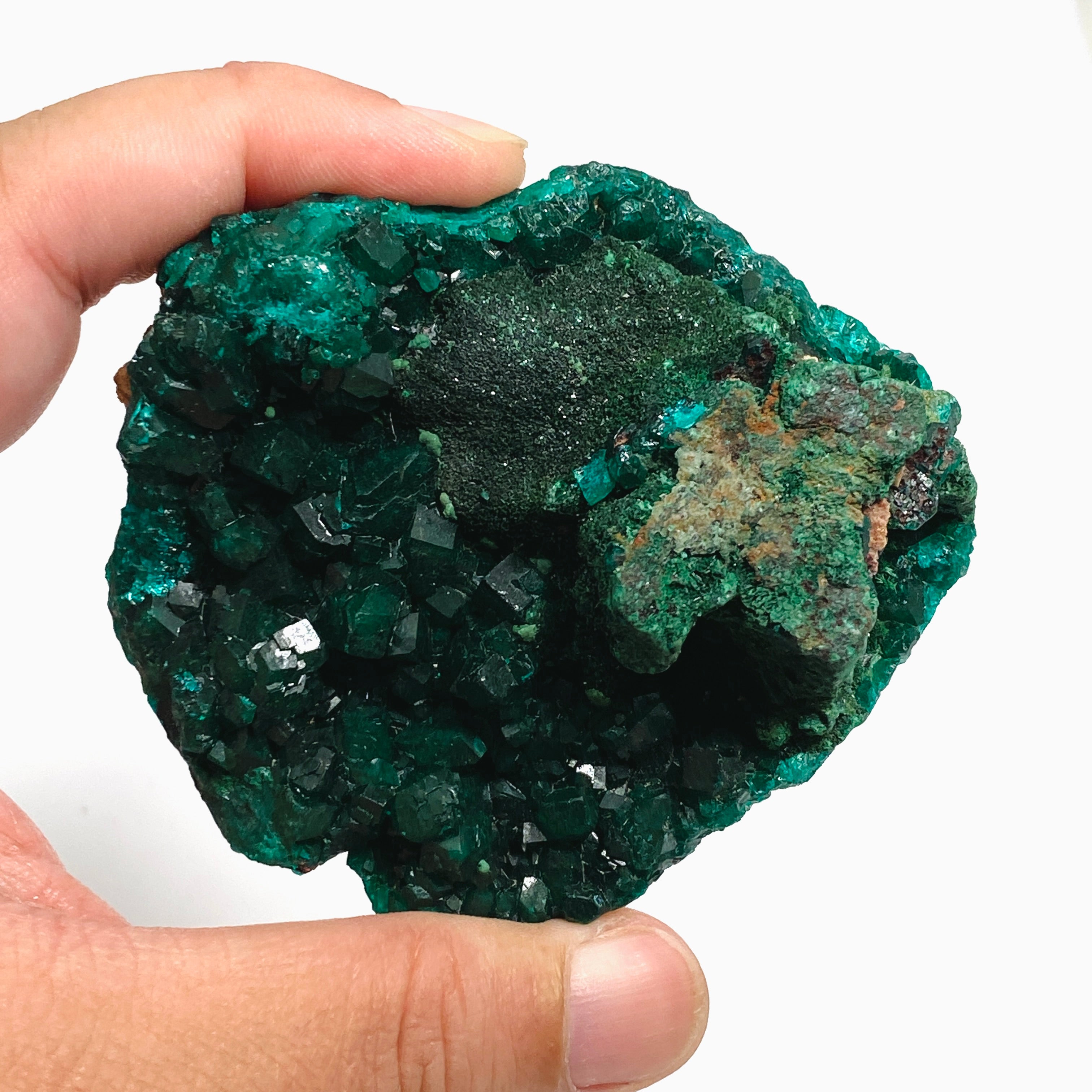 Natural Dioptase and Malachite Crystal Specimen from Congo CR3743 - Rare Mineral Collection for Healing, Meditation & Home Decor