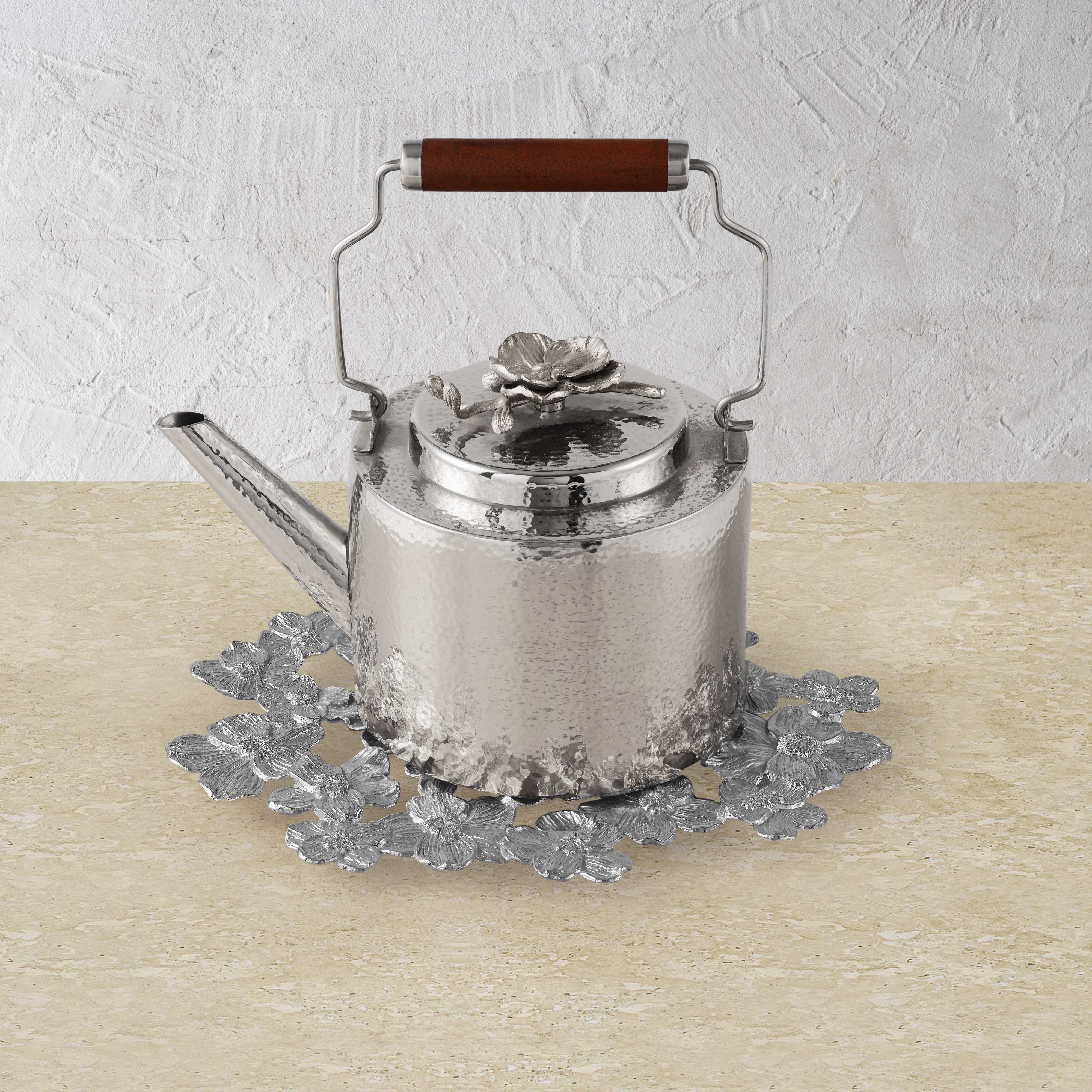 White Orchid Trivet - Heat Resistant Ceramic Coaster for Pots & Pans - Perfect for Kitchen, Dining Table & Home Decor