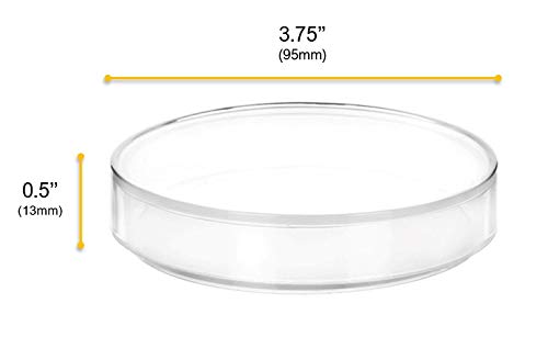 EISCO Reusable Polypropylene Petri Dishes with Lids - 95mm (3.75