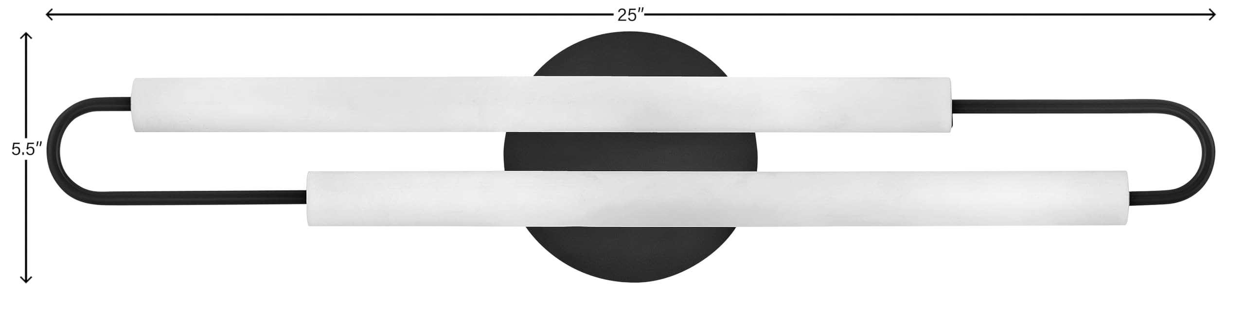 Hinkley EOS Large LED Bathroom Vanity Light Fixture in Black - Modern Lighting for Bathroom, Powder Room & Dressing Area