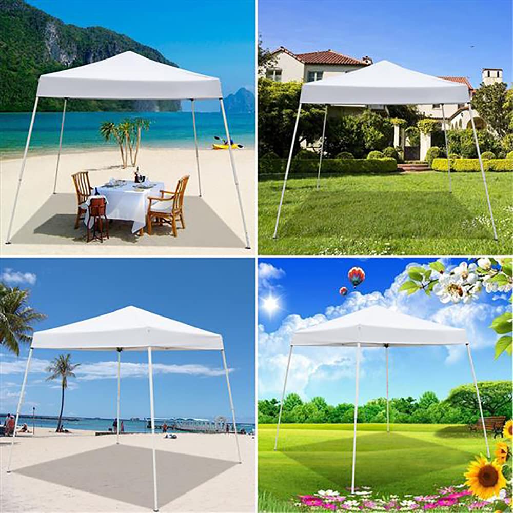 10x10FT Outdoor Pop Up Canopy Tent - Portable Adjustable Height Gazebo with Carry Bag for Patio, Beach, Garden, Camping & Parties | Perfect for Backyard BBQs, Weddings, and Outdoor Events (White)