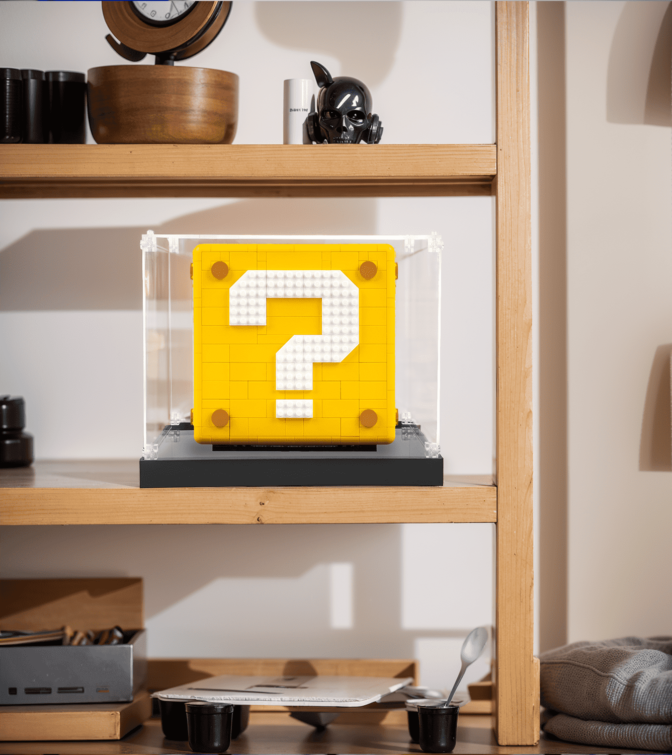 LEGO Super Mario 64 Question Mark 71395 Display Case - Clear Protective Showcase for Collectible Building Blocks - Perfect for Home Decor, Office Display & Gift Presentation