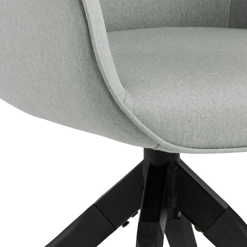 Arden Swivel Dining Chair - Grey & Black Upholstered Modern Kitchen Counter Stool for Home, Bar, Restaurant & Office Use