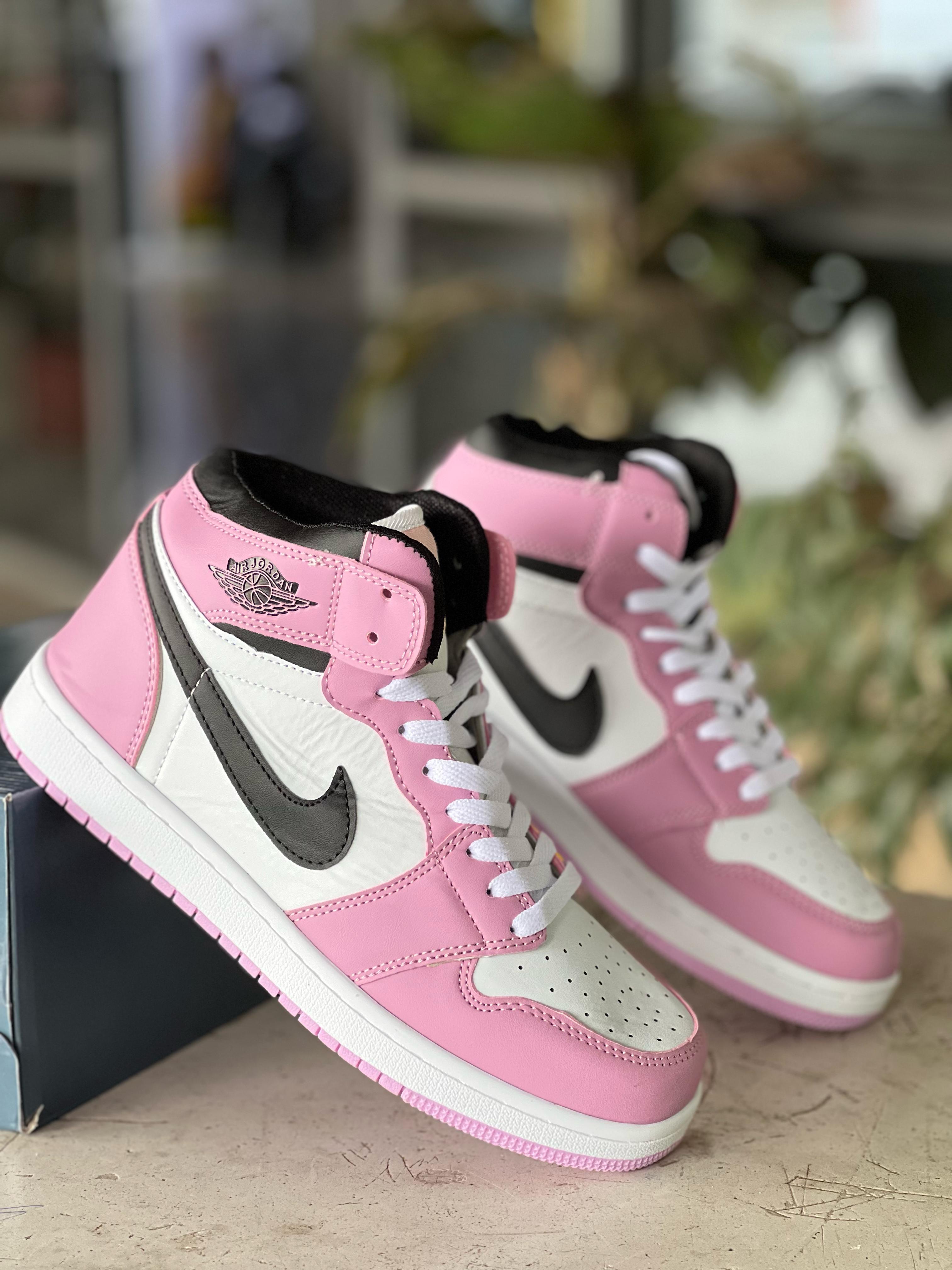 Nike Air Jordan 1 Retro High OG Pink White Sneakers - Women's/Men's Basketball Shoes for Casual Wear & Street Fashion