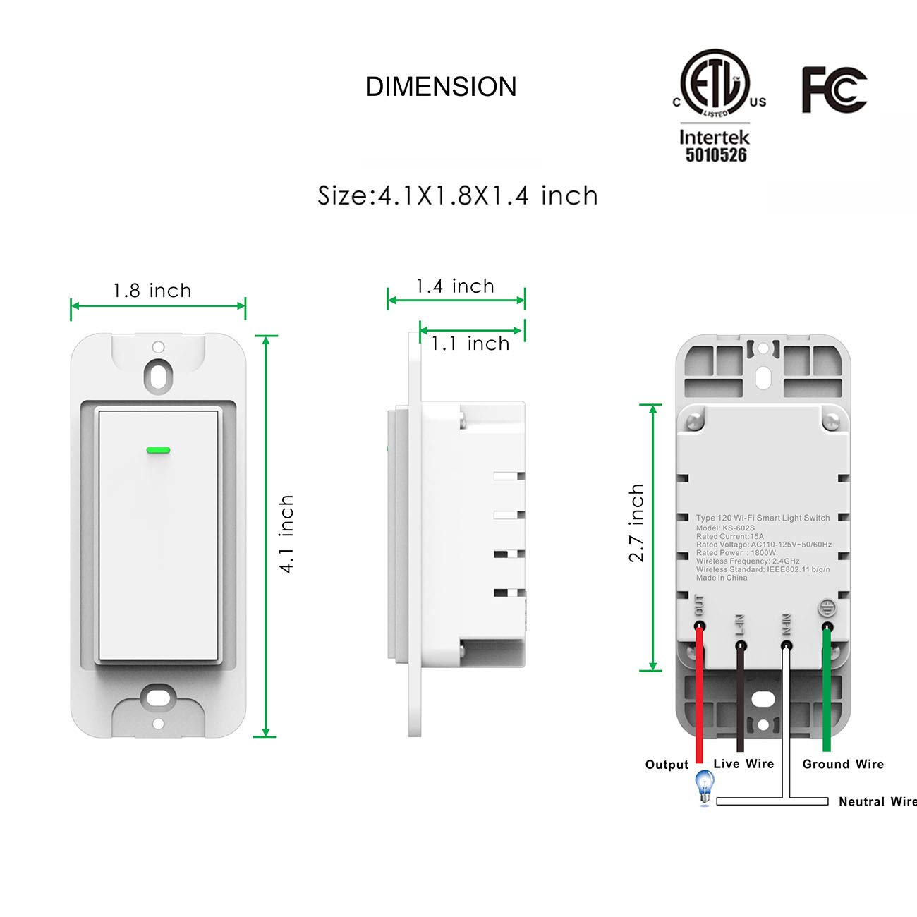 WiFi Smart Light Switch Single Pole & 3-Way Compatible - Works with Alexa, Google Assistant & Smart Home - Perfect for Bedroom, Living Room & Home Automation