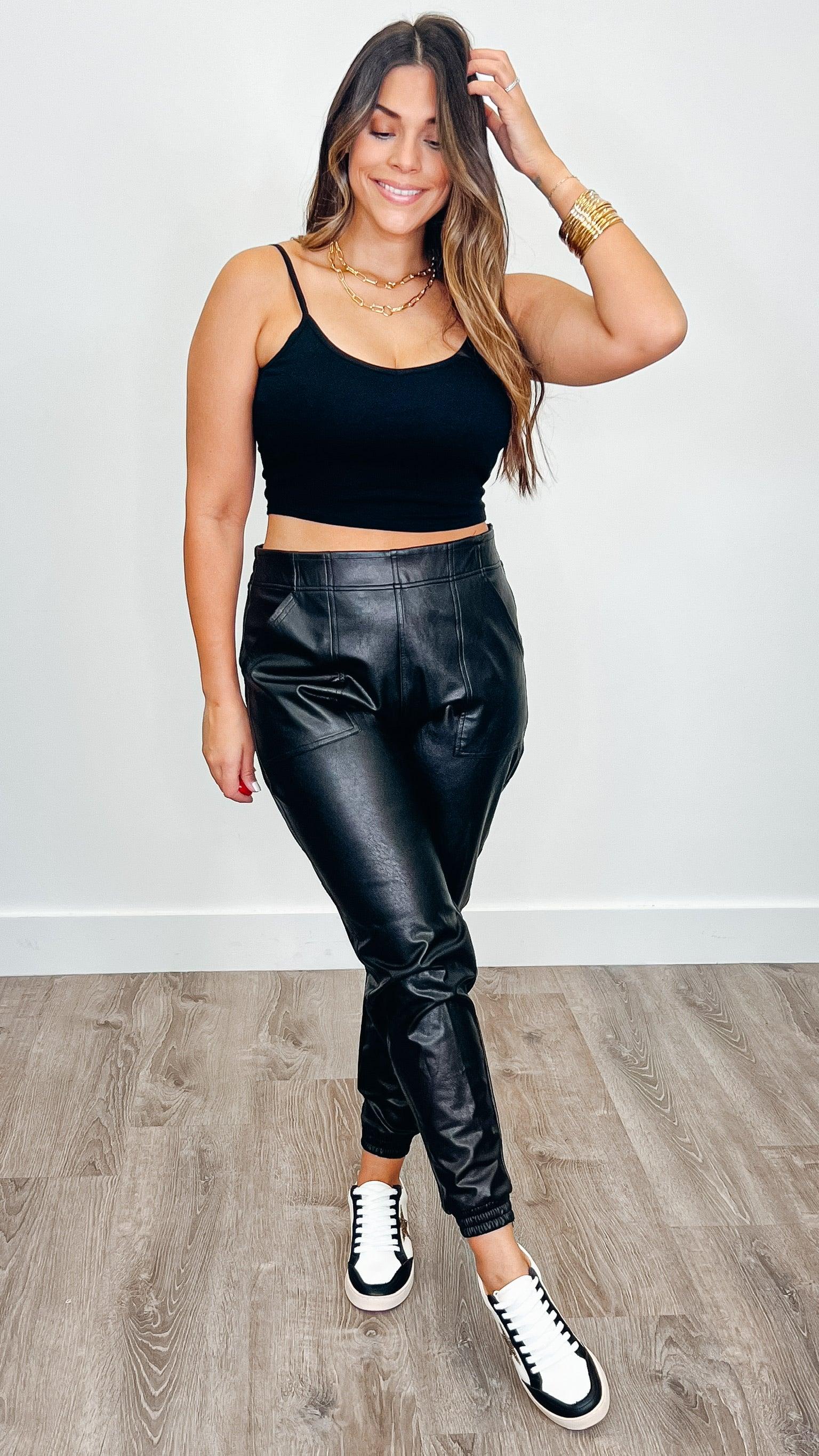 Solid Basic Cropped Cami Top - Black Women's Stretch Tank Top for Casual Wear, Layering & Summer Outfits