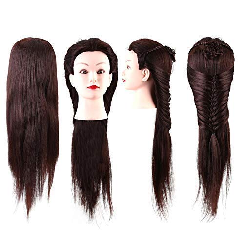VIEWS Hair Extensions & Wigs - Brown Hair Dummy for Styling & Cutting Practice - Perfect for Salon Training, Cosmetology Students & Home Hairdressing