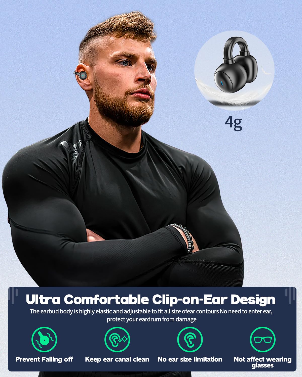 2024 Wireless Sports Earbuds Bluetooth 5.3 - HiFi Stereo Earphones with Earhook, Built-in 4 Mics & IPX7 Waterproof - Perfect for Running, Gym Workouts & Outdoor Activities