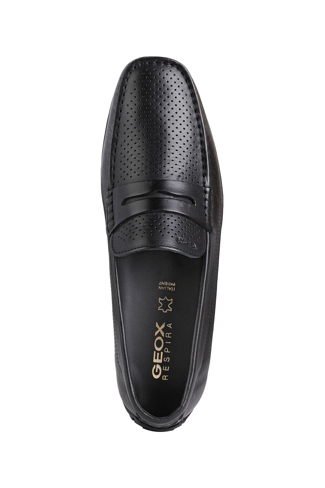 GEOX MONER21 Men's Black Urban Moccasins - Comfortable Slip-On Loafers for Casual Wear, Office & Travel