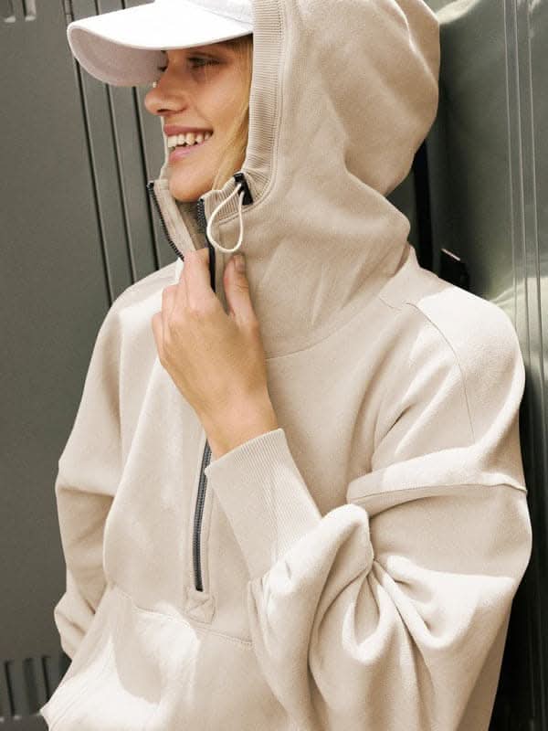 Men's Athletic Half Zip Hoodie - Long Sleeve Pullover for Running, Gym & Outdoor Activities
