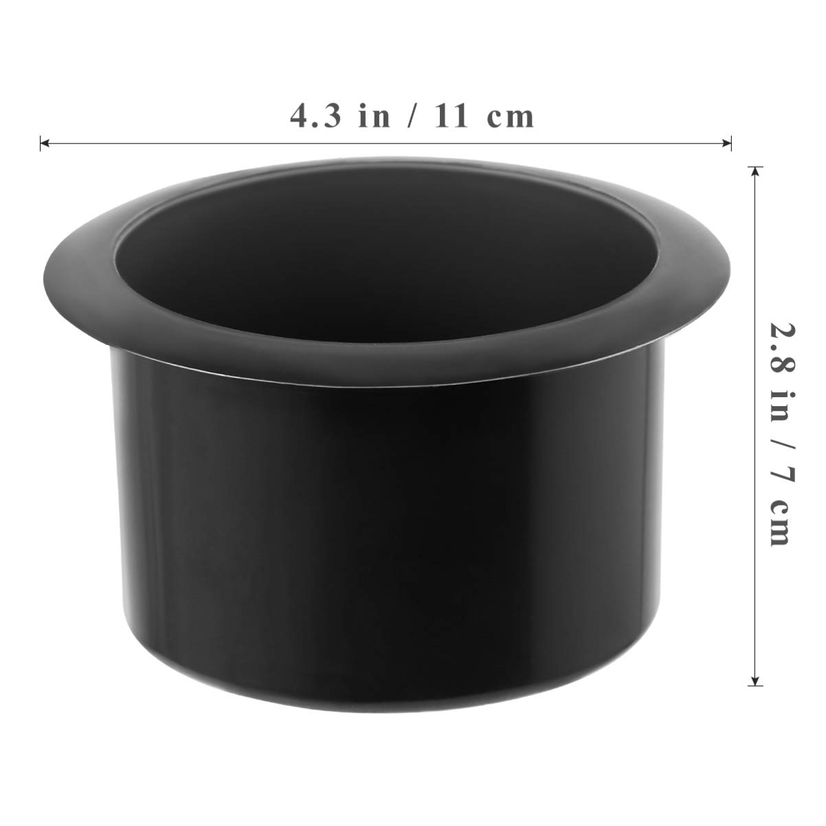 2PCS Black Recessed Plastic Cup Holder Inserts - Replacement Drink Can Holders for Car, Boat, Sofa & Recliner Chairs | Durable Beverage Container Organizer for Road Trips, Boating & Home Entertainment