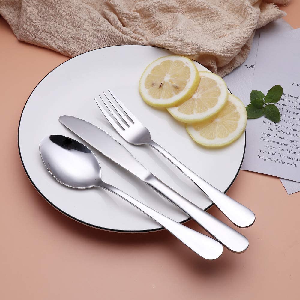 Portable Stainless Steel Travel Cutlery Set - Camping, Picnic & Outdoor Utensils with Waterproof Case (Silver) | Compact Flatware for Hiking, Backpacking & On-the-Go Dining