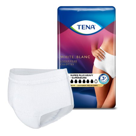 TENA Women's Super Plus Absorbent Underwear for Incontinence - Heavy Absorbency Disposable Briefs with Tear Away Seams (Pack of 28) | Ideal for Active Women, Overnight Protection & Postpartum Care