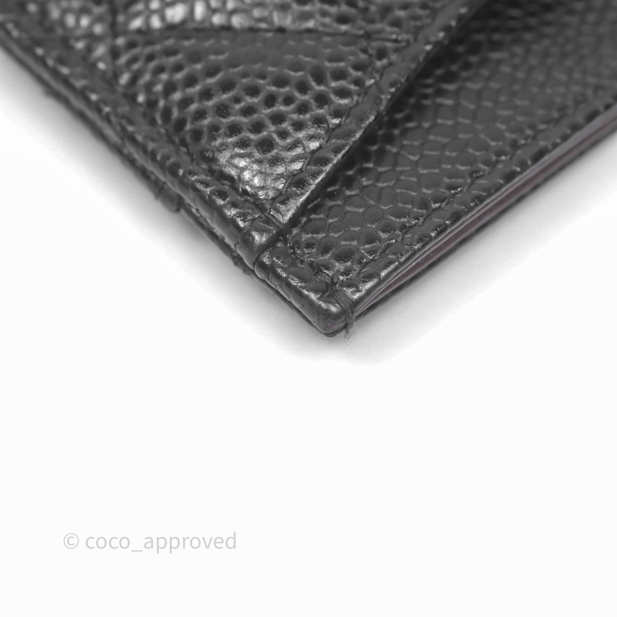 Chanel Classic Flat Card Holder in Black Caviar Leather with Gold Hardware - Luxury Wallet for Women, Perfect for Everyday Use & Gift Giving