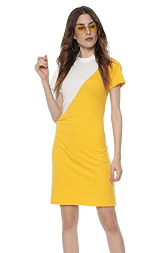 Elegant Short Sheath Color Block Party Dresses for Women 2022 | Casual Cocktail Dress with Pockets | Perfect for Evening Parties, Weddings & Date Nights