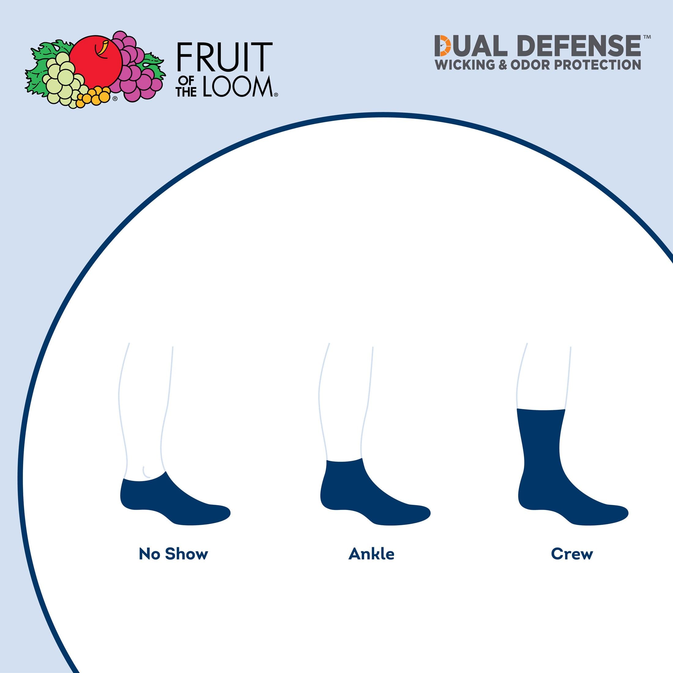 Fruit of the Loom Boys' Dual Defense Ankle Socks 10-Pack - Moisture-Wicking & Odor Control Athletic Socks for School, Sports & Everyday Wear