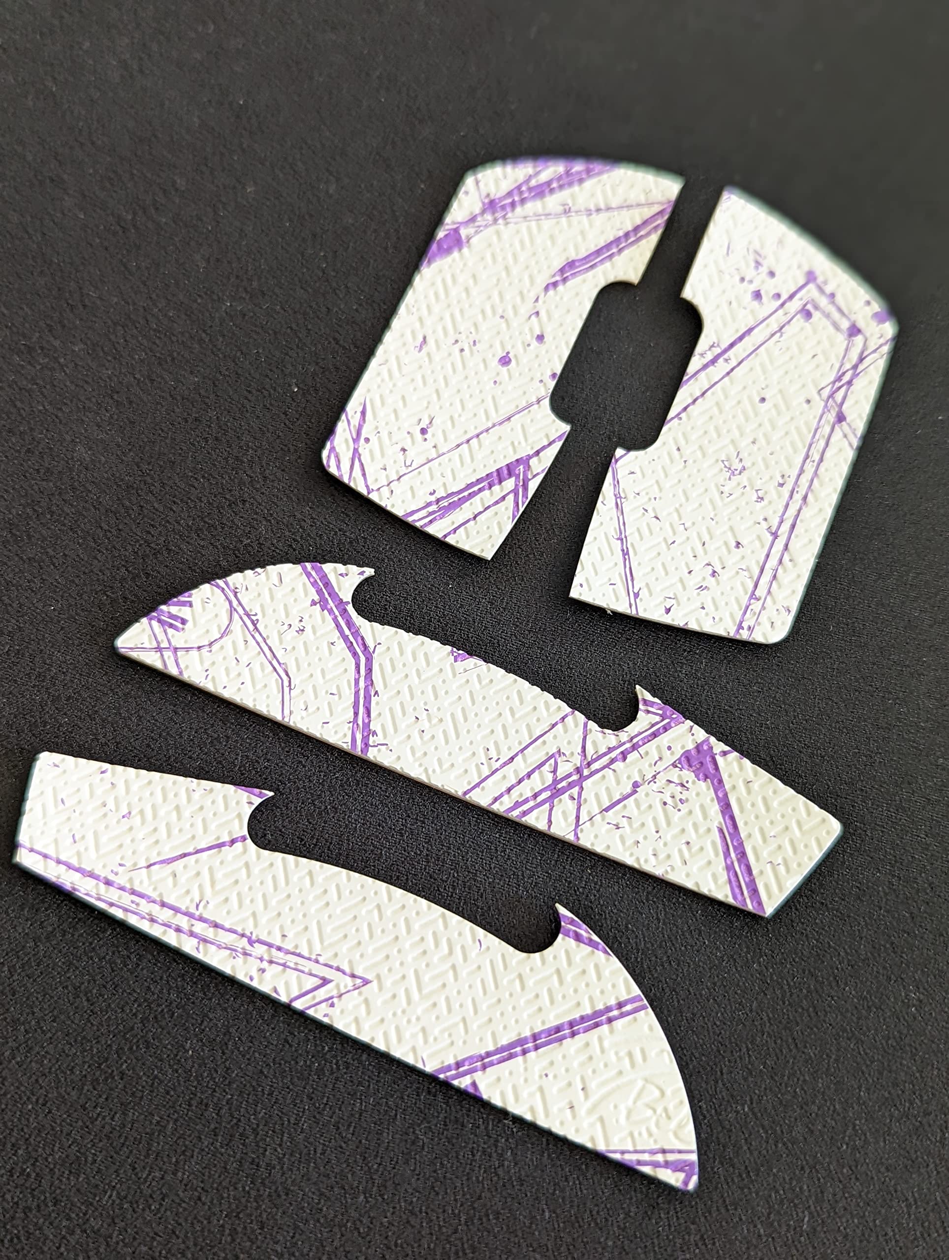BTL Mouse Grip Tape for Logitech G Pro Wireless GPW - Non-Slip Gaming Grip (Purple/White) - Improve Control & Comfort for FPS, MOBA & Esports Gaming