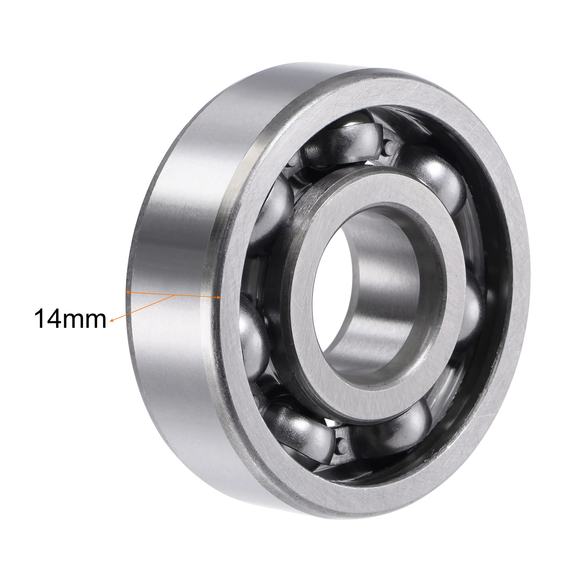 uxcell 6303 Deep Groove Ball Bearings 17mm x 47mm x 14mm, C3 Clearance Open Type Chrome Steel (4 Pack) - Perfect for Industrial Machinery, Automotive Parts, and DIY Projects