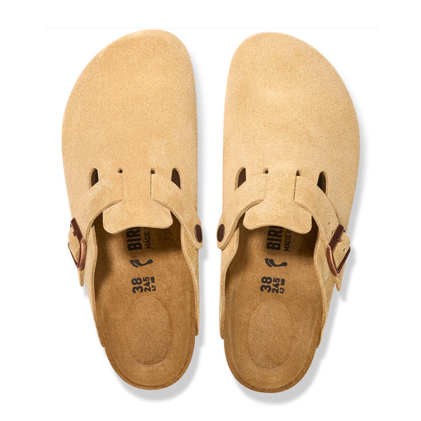 Birkenstock Boston Narrow Clog for Women - Comfortable Suede Clogs in Latte Cream | Perfect for Casual Wear, Home & Office
