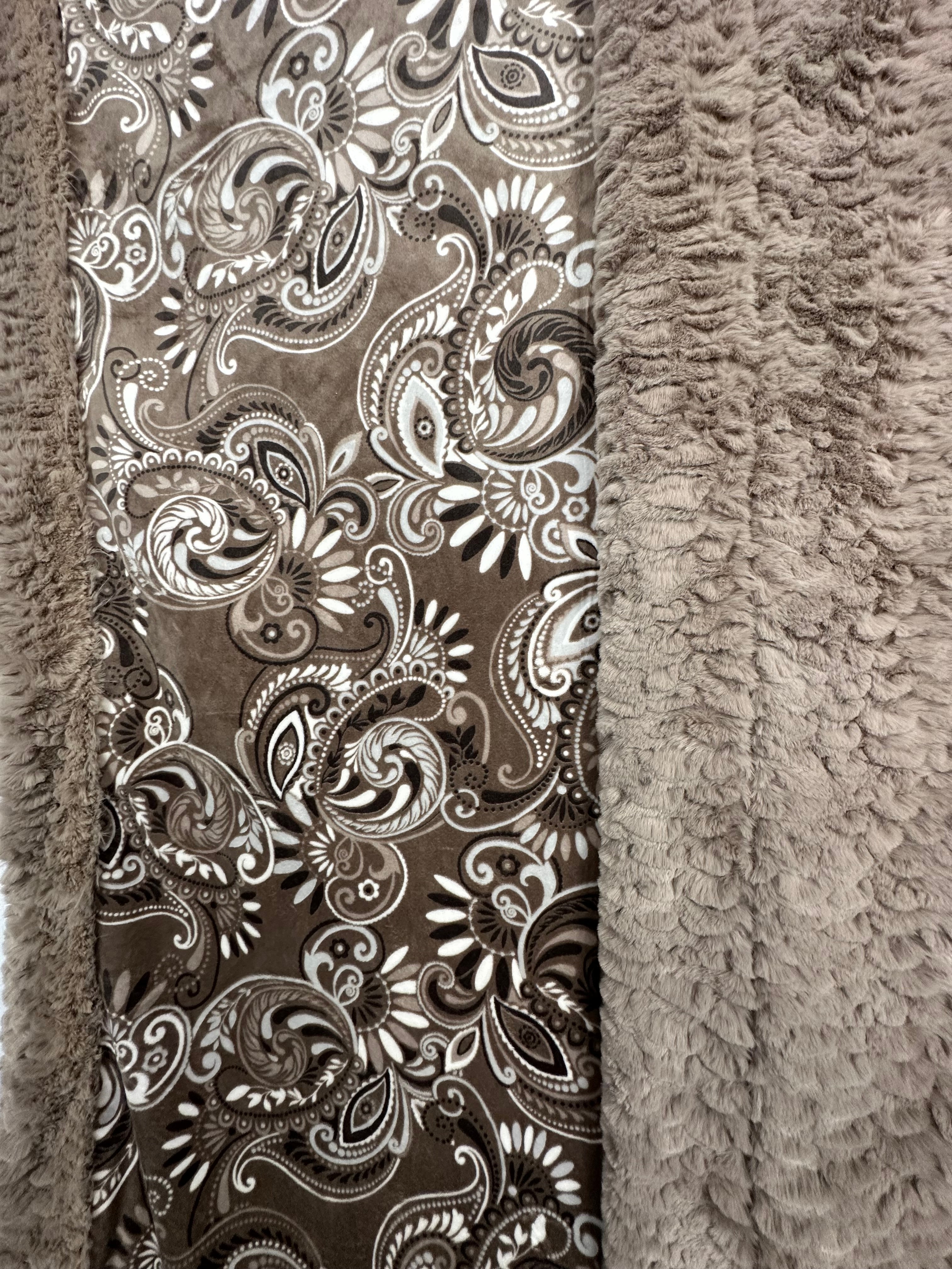 Paisley Taupe on Light Taupe Florence Extra Large Adult Blanket 53x81 Inches - Soft Cozy Throw for Couch, Bed & Home Decor