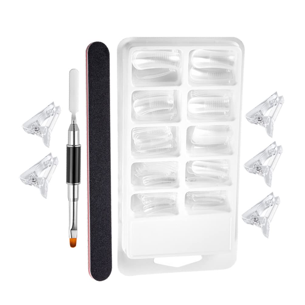 EXCLUZO Nail Tips Clips for Quick Nail Building - Flat & Coffin False Nail Tips for Gel Manicure, Nail Extensions & Salon DIY - Perfect for Nail Art Design, Home Manicures & Professional Salon Use