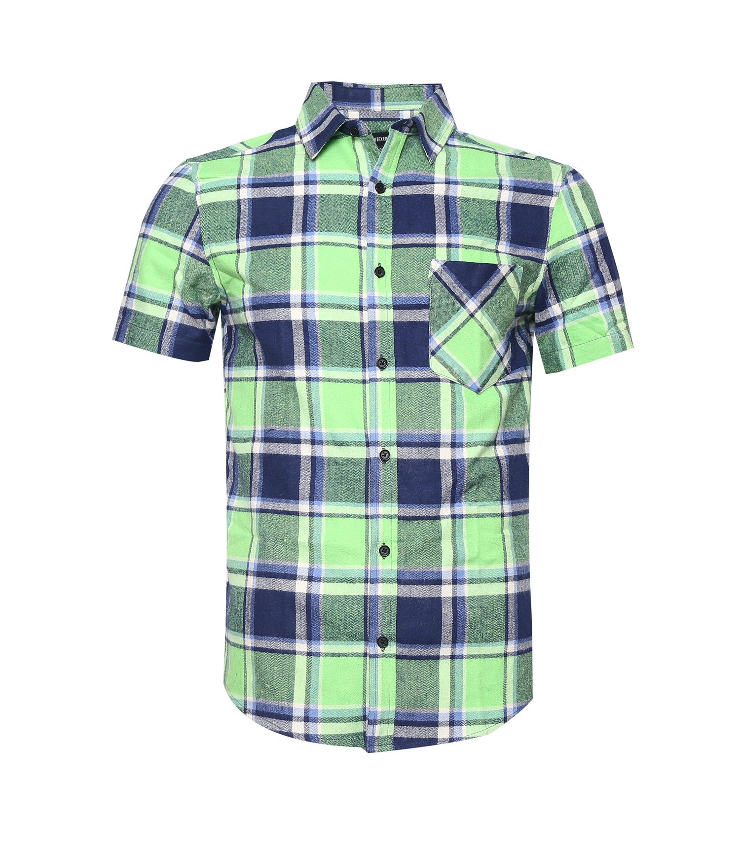 Men's Casual Plaid Button Down Short Sleeve Shirt - Regular Fit Dress Shirt for Work, Office & Summer Outings